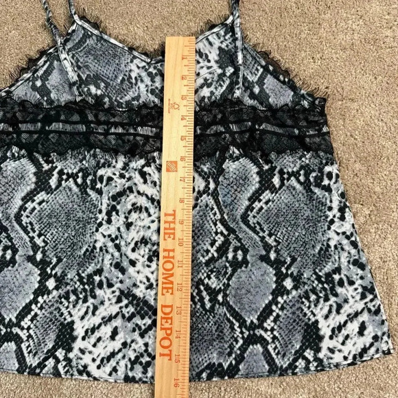 Cloud Ten Snake Print Camisole Tank Size Small Retro Y2k Babydoll Lace Trim - Picture 6 of 10
